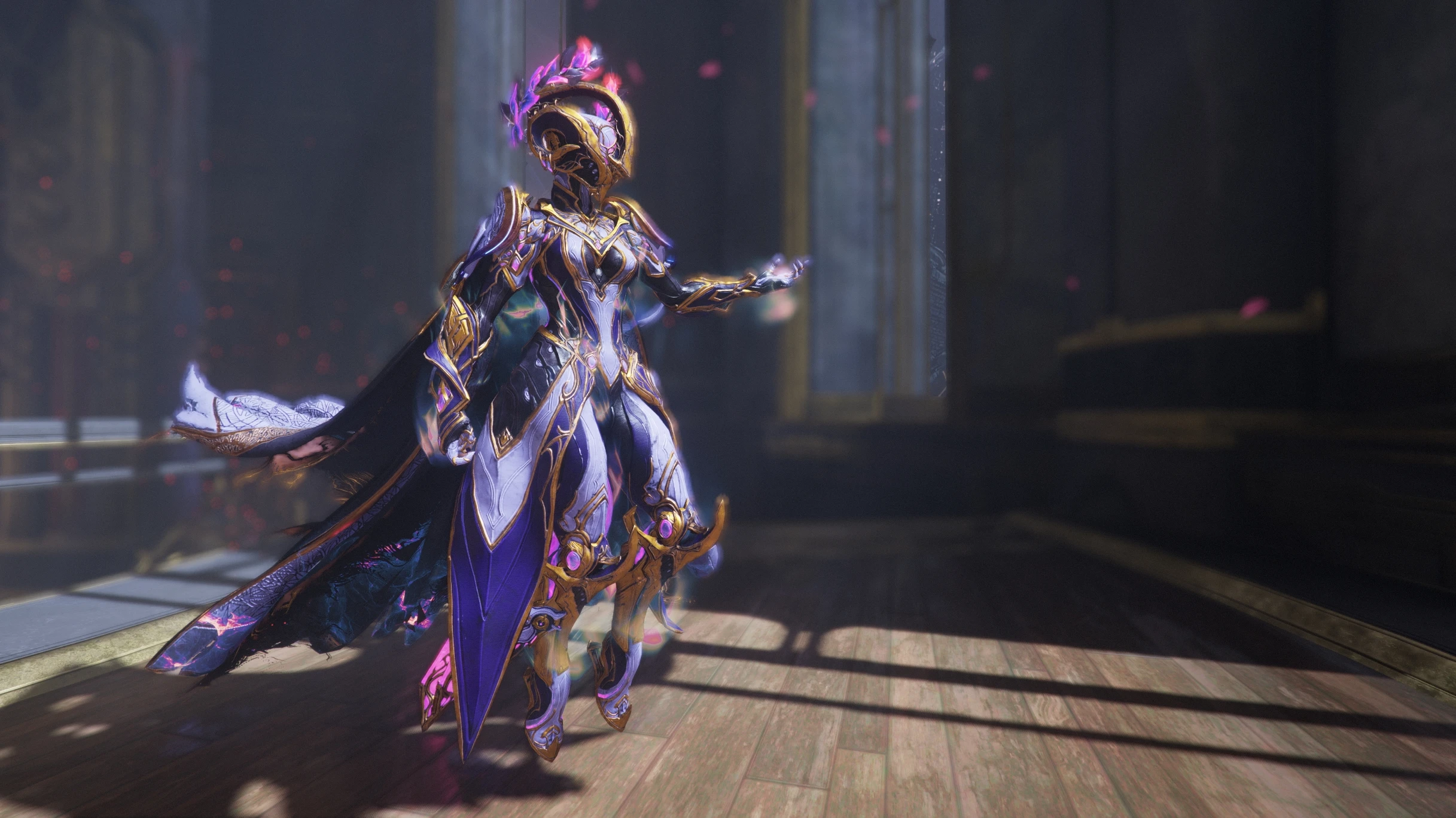 Fashion Frame Nyx Prime using the Nyx Pasithea skin and Nulwarden Syandana (Void-Swept) syandana